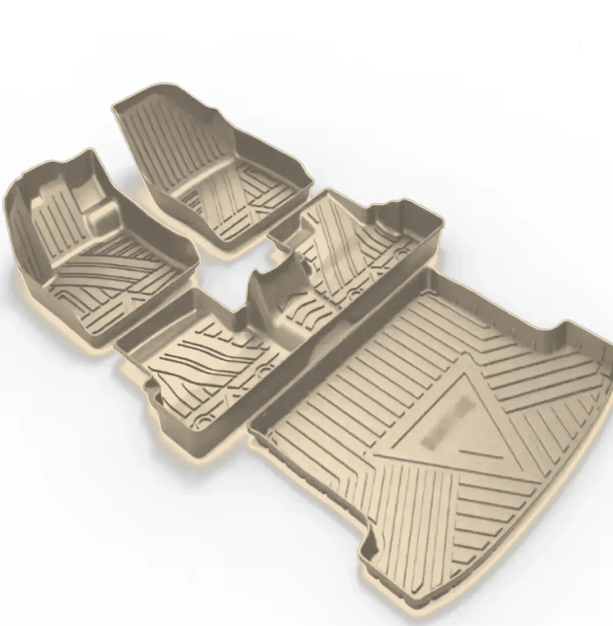 Tappetini 3D per auto con vasca per il bagagliaio, colore beige