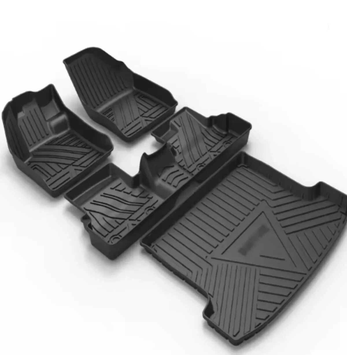 Tappetini 3D per auto con vasca per il bagagliaio, colore nero